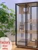 Luxury Solid Wood Cat Villa: Panoramic Glass Cat House with Bed and Indoor Cat Cabinet