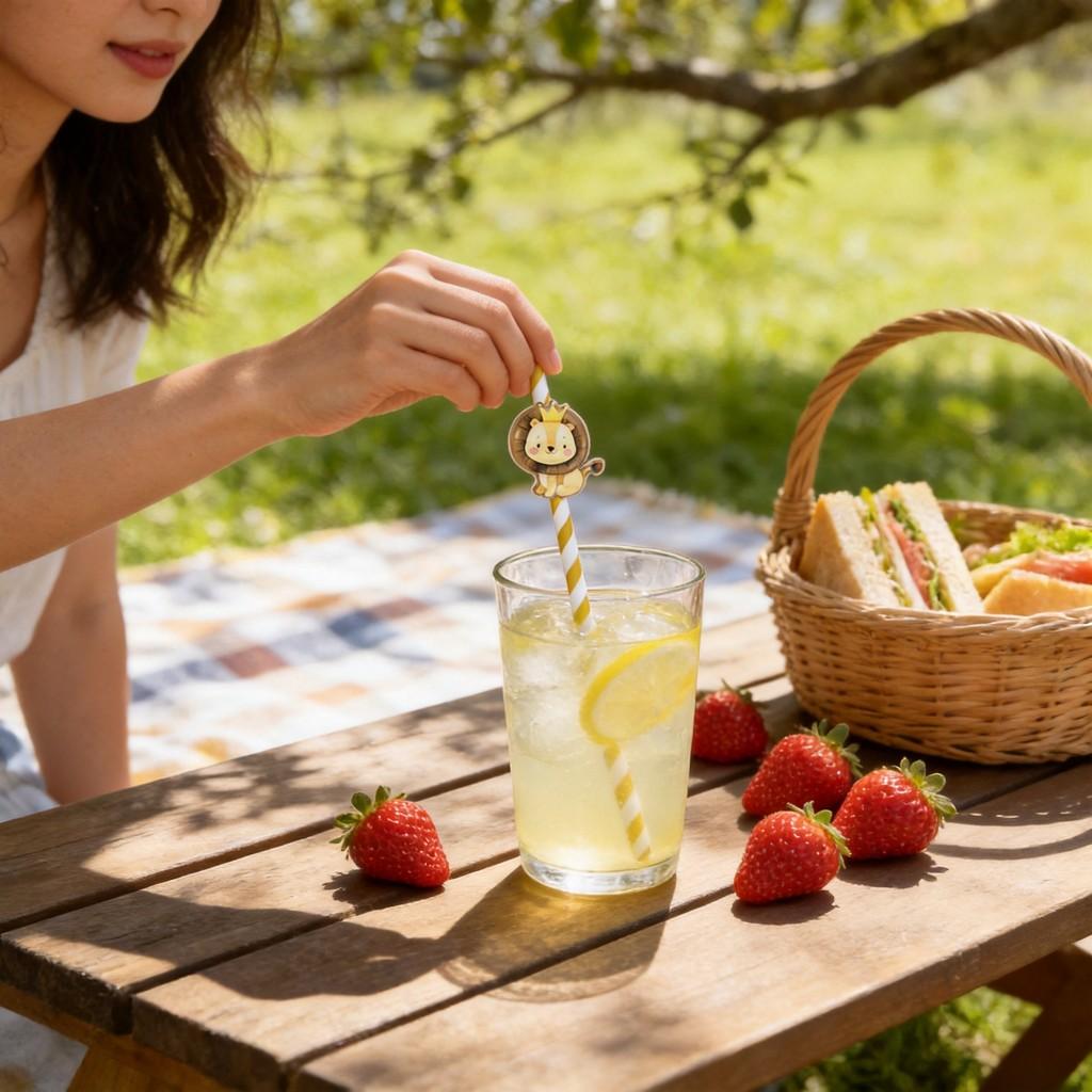 Трубочки для вечеринки с животными джунглей из биоразлагаемого бумажного материала для детских праздников