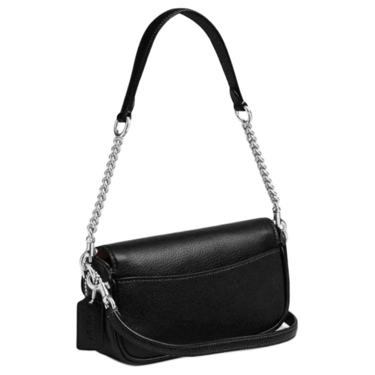 New COACH Hailey Cow Leather Crossbody Handbag, Shoulder Bag Trumpets Women's Black CAN72-SVBK