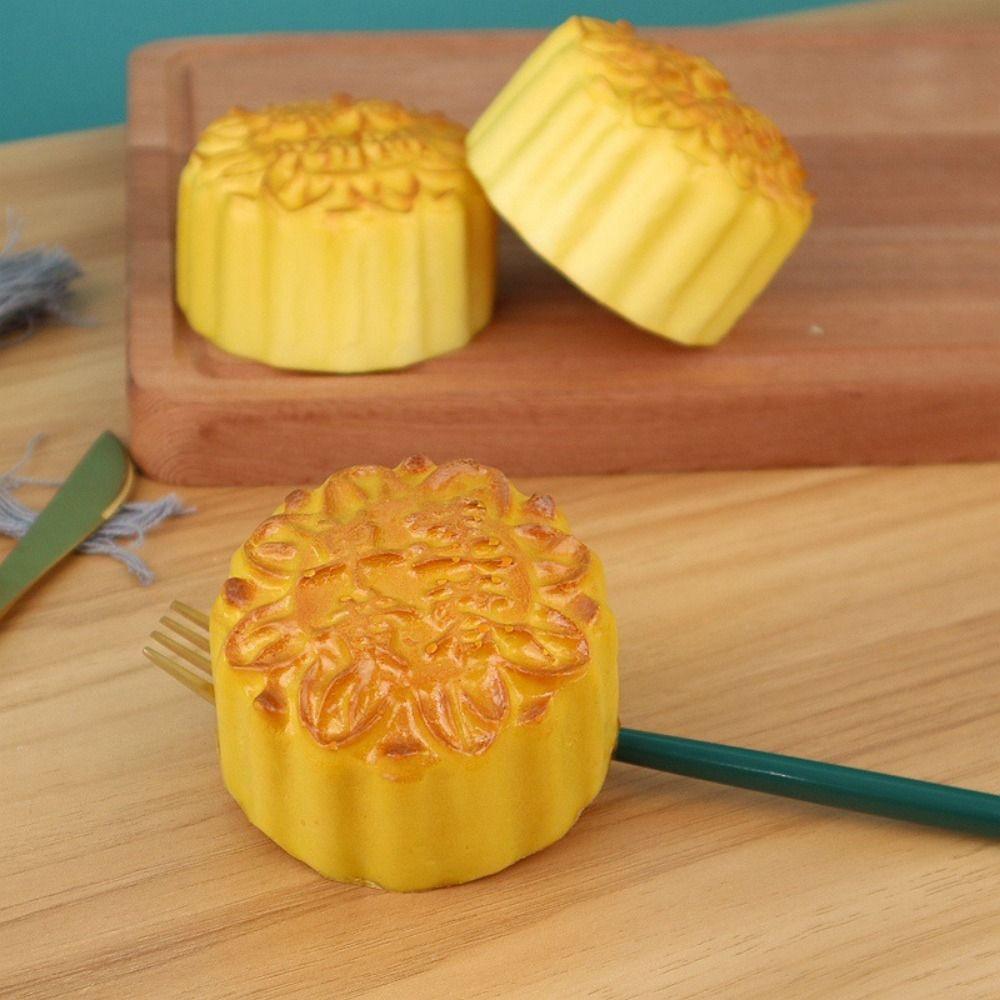 Square/Round Simulation Moon Cake PU Mid Autumn Window Food Decoration Moon Cake Mode  Store Window