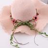 Wide Brim Beachside Sun Hat Fishing Cap Summer Beach Hat Portable Flower Lafite Straw Hat  Outdoor