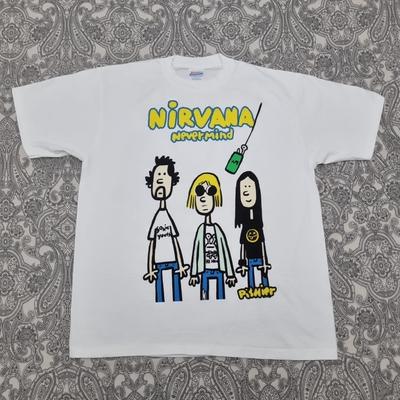 Винтажная футболка Nirvana Nevermind, 90-е, графический принт Курта Кобейна, размер XL