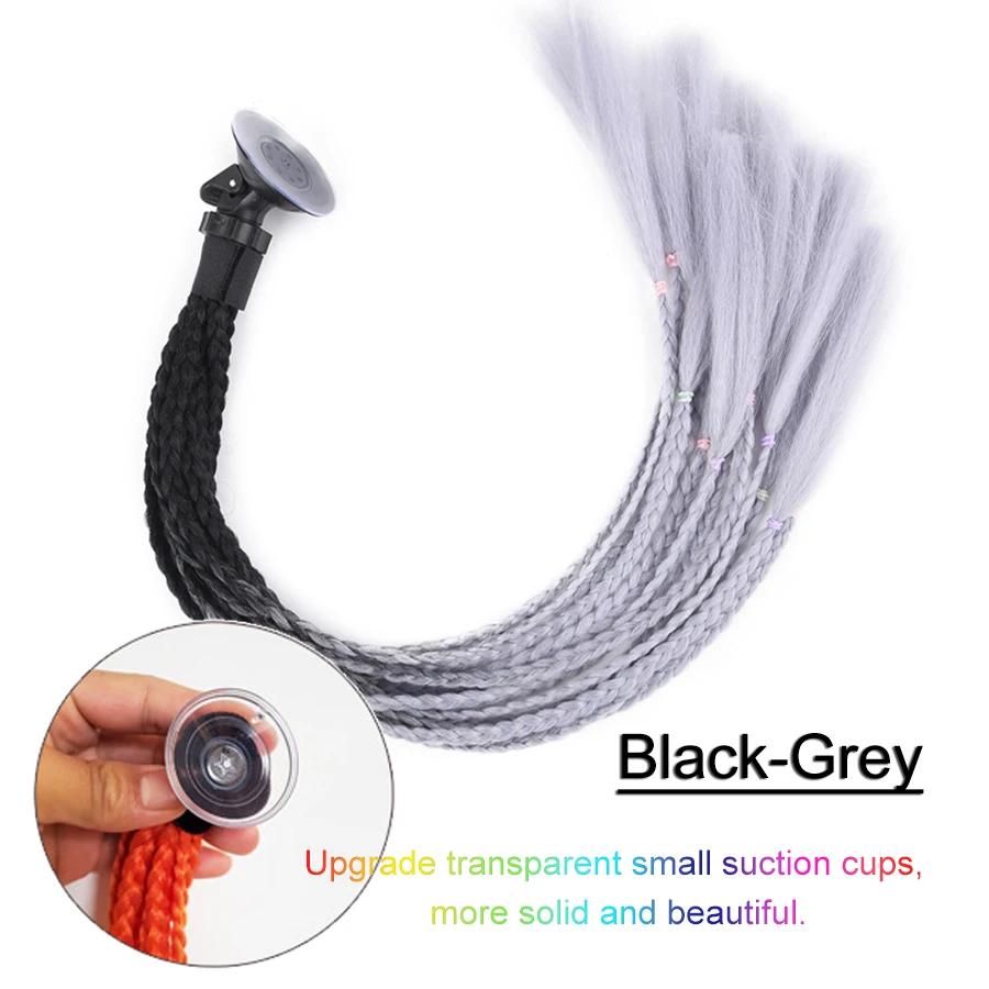 24-дюймовый шлем, косички, хвостик для женщин, мотоциклетный шлем, косички, хвостик для мотоцикла, косички, хвостик с присоской