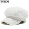 Women's Lamb Wool Berets Autumn and Winter Fashion All-match Hat Painter Octagonal Cap