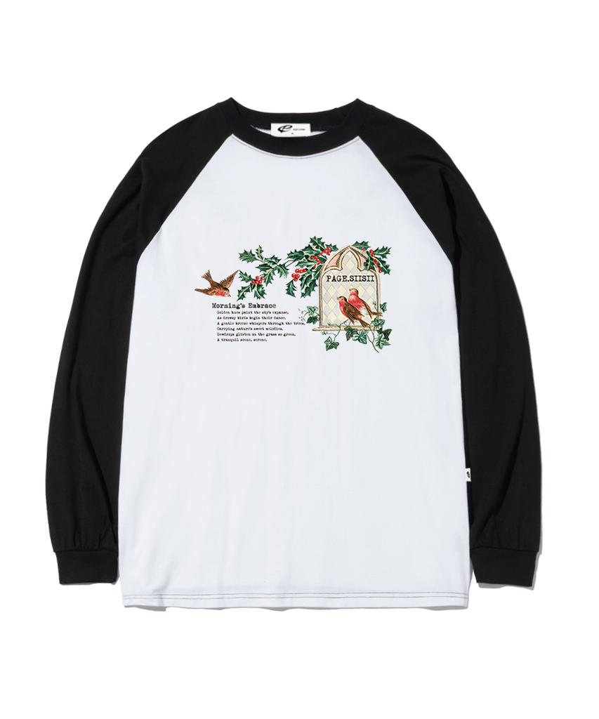 PAGESIISII Bald Morning Print Oversized Long Sleeve Navy