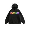 Colorful Pill-printed American Hooded Sweatshirt New Spring and Autumn Couple School Style Pullover Pure Cotton Top Trendy