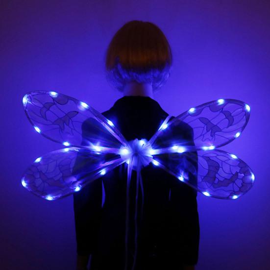 Крылья феи, женский светящийся костюм с крыльями стрекозы, легкий дышащий костюм, аксессуары для вечеринок, косплей, выступления