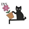 Причудливые Домашние Аксессуары Деревянная Мультяшная Кошка Подвеска на Дверную Коробку, Милый Черный Уголок Подарок для Декора, Декоративная Наклейка на Стену, Фоторамки и Шкафы