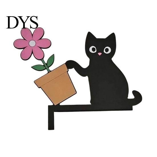 Причудливые Домашние Аксессуары Деревянная Мультяшная Кошка Подвеска на Дверную Коробку, Милый Черный Уголок Подарок для Декора, Декоративная Наклейка на Стену, Фоторамки и Шкафы