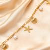 2 Pcs/set Shell Starfish Waist Chain Gold Belly Chains Charms Beads Body Chain  Rave Event