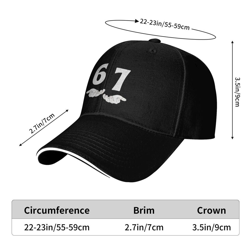 Summer 67 Six Seven Hand Meme Baseball Cap Outdoor Sports y2k Funny Print Sun Hip Hop Hats Women Men Sun-Proof Baseball Caps