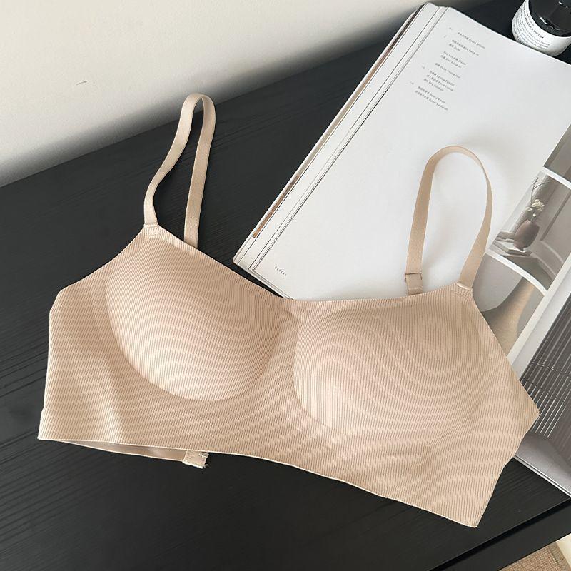 Women's Naked-Feel Comfortable Seamless Soft Support Bra Push Up Anti-Sagging Wireless Underwear for Small Bust No Empty Cup