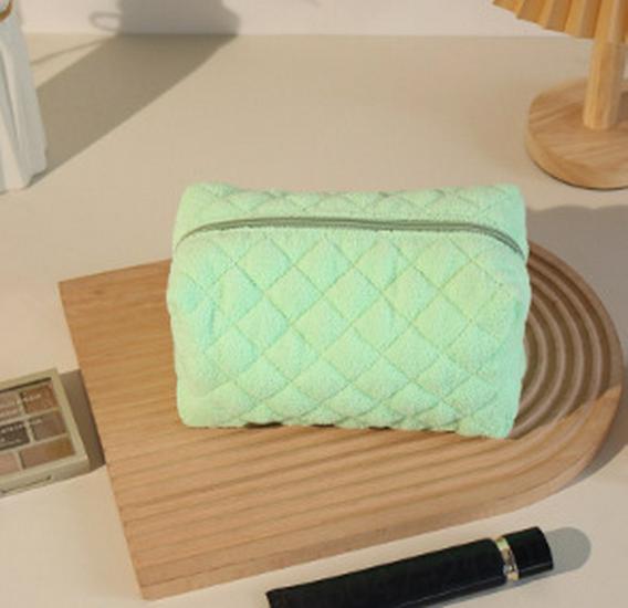 Korean Style Pastel Cotton-Filled Handbag Cosmetic & Travel Wash Bag