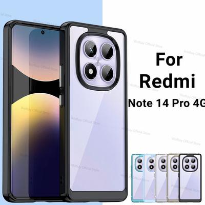 Для Xiaomi Redmi Note 14 Pro 4G Чехол Xiaomi Redmi Note 14 Pro 4G Чехол Прозрачный ПК ТПУ Ударопрочный Чехол Xiaomi Redmi Note 14 Pro 4G