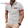 Cozy Up Men's Classic Fit Short Sleeve Dual Tipped Collar Polo Shirt