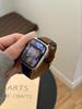 Цветной шерстяной ремешок из кожи в клетку для Apple Watch Series 10/9/8/7/SE