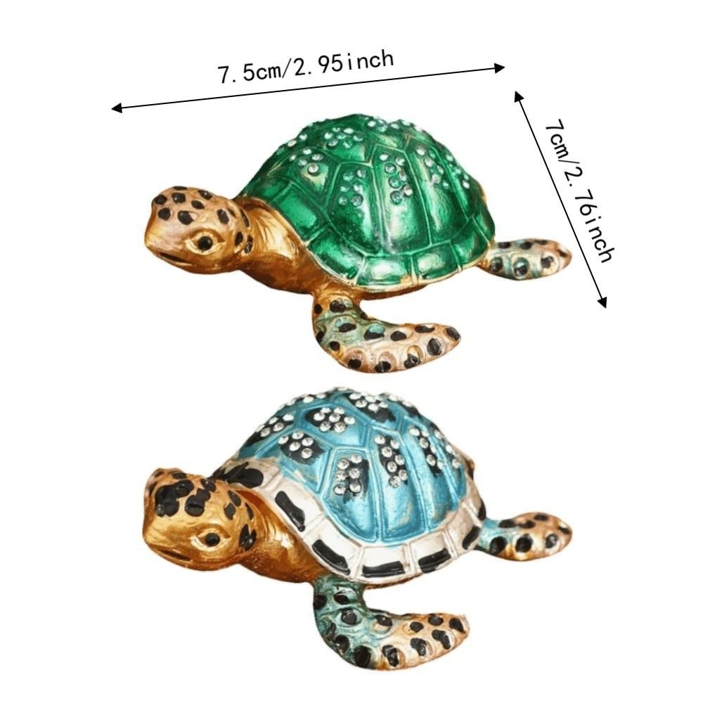 Vintage Style Turtle Trinket Boxes Zinc Alloy Material Turtle Figurine Box  Living Room Decor