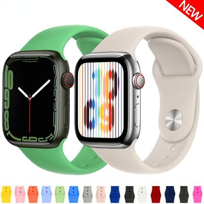 Силиконовый ремешок для Apple Watch Band 49 мм, 45 мм, 44 мм, 42 мм, 41 мм, 40 мм, 38 мм, ремешок для часов, браслет, ремешок iWatch Series 8, 7, 6, 5, 4, 3 SE, ремешок