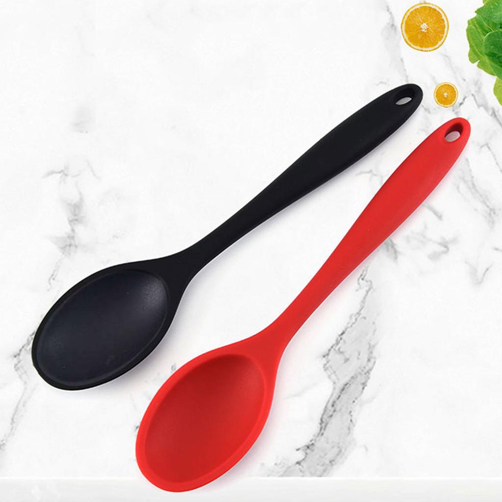 Heat Resistant Silicone Cooking Spoon Non Melting Stirring Spoon Durable Kitchen Spoon with Long Handle for Cooking