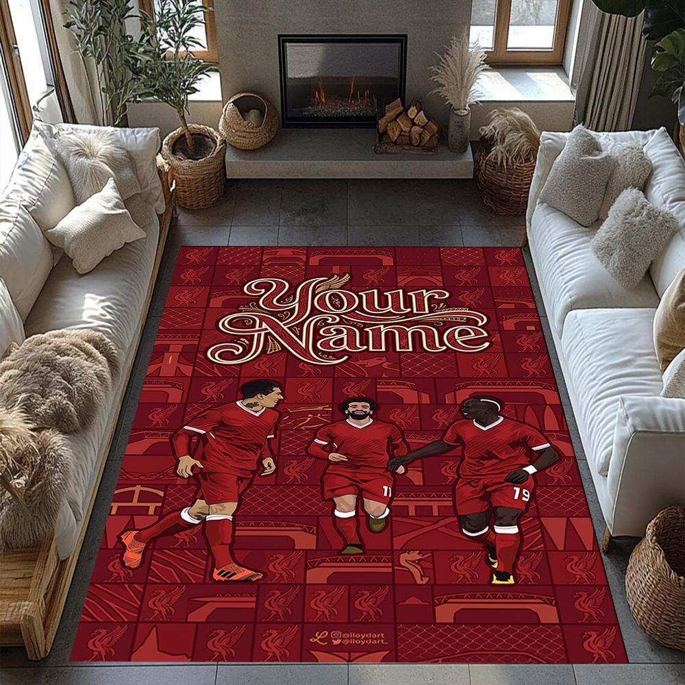 Liverpool Team Personalized Name Carpet Suitable For Entryway Living Rooms Decorate Room Outdoor Antislip Rug Anime Office Decor