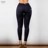 Black Leggings Pull On Stretch Buttons Fly Push Up Compression Tights for Women Non See-through