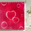Red Love Valentine'S Day Printed Bathroom Shower Curtain Large 230X180 Waterproof Cloth Pink Lovey Romantic Bath Curtains Decor