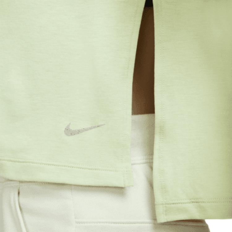 Nike Укороченный топ Yoga Dri-FIT с коротким рукавом, дышащий, женский, зеленый DM7026-343