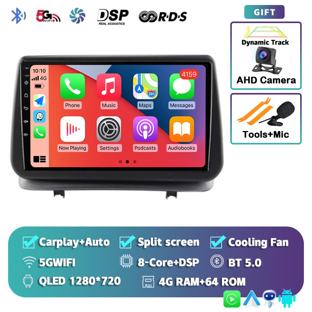 Android 14 Carplay Auto для Renault Clio 3 CLIO 3 2005 - 2014 Автомобильное радио Мультимедиа Навигация GPS Плеер Стерео WiFi+4G BT DSP