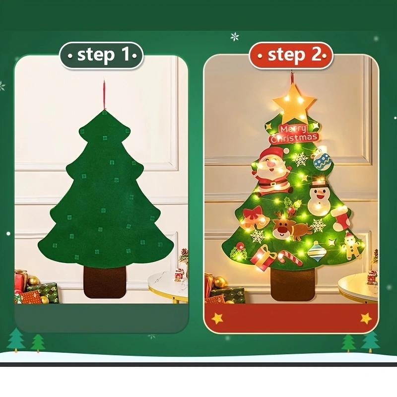 DIY Felt Christmas Tree Christmas Decoration for Home Navidad New Year Christmas Ornaments Santa Claus Xmas Kids Gifts