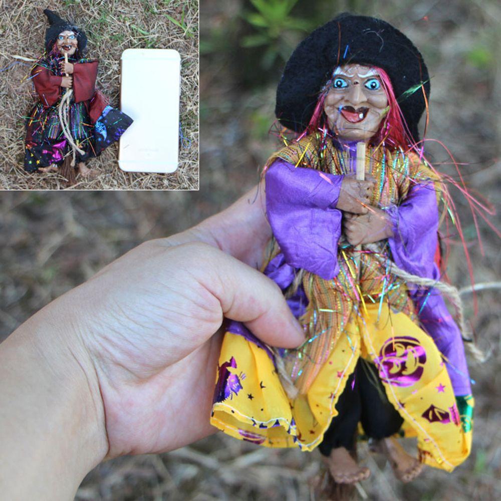 DIY Decoration Halloween Garden Bar Decor Ghost Festival Hanging Doll Witch Figurine Witch Pendant