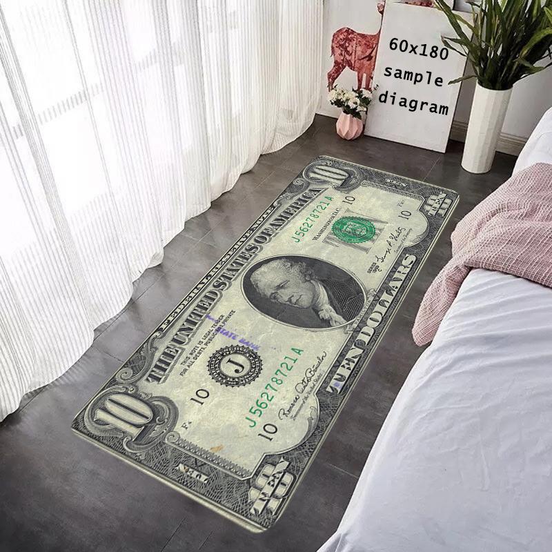 Floor Mat Dollar Non-slip Foot Rug for Entryway Money Hallway Carpet Kitchen Water Adsorbed Rugs Fluffy Bedside Mats Home Decor