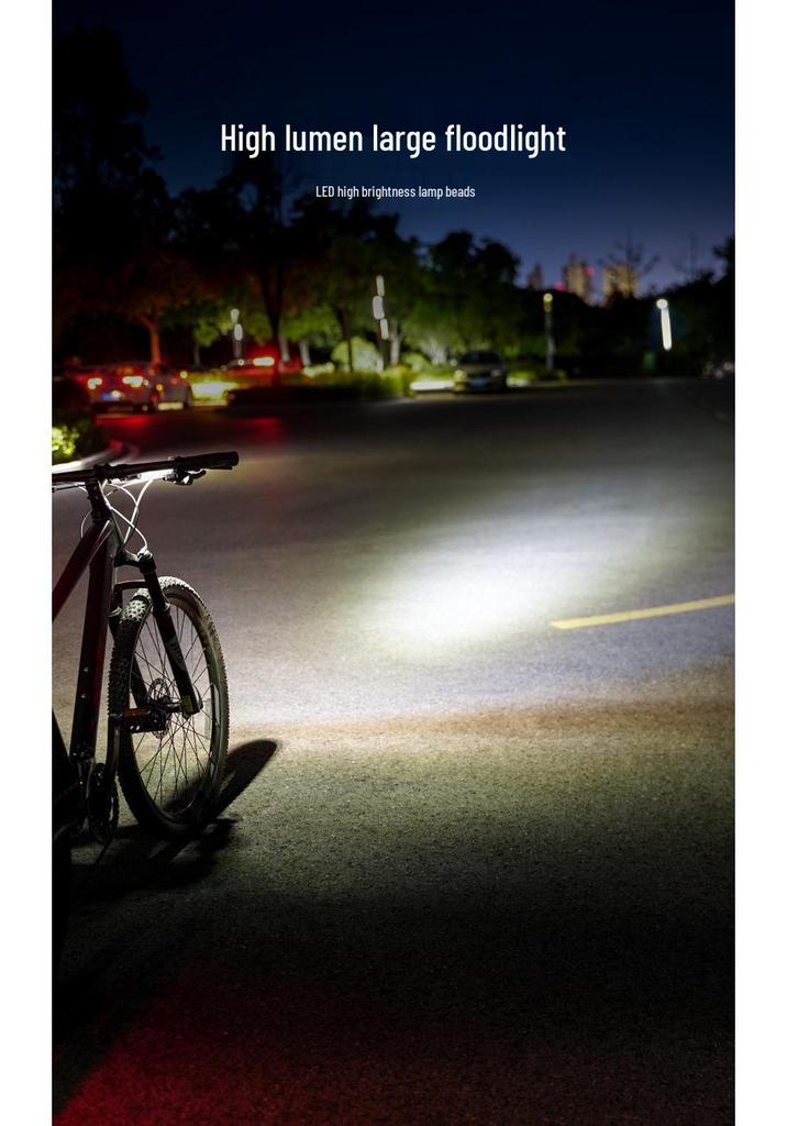 Rechargeable High-Beam Bike Light Set: Front Flashlight & Rear Taillight for Night Cycling