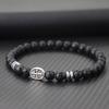 Fashion Men Natural Stone Handmade Bracelet Oval Cross Hematite Tiger Eye Stone Brass Braslet Meditation Wrap Hand Jewelry