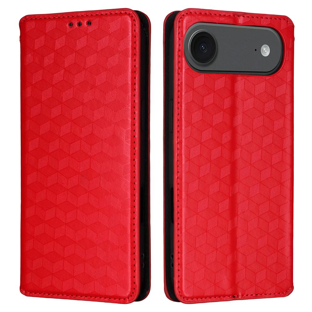 For iPhone Air Case Wallet Rhombus Imprinted Leather Phone Cover