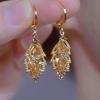 Chic Zircon Leaf Tassel Ear Cuffs - Y2K Minimalist Style Earrings for Women