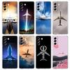 Прозрачный чехол с рисунком самолета для Samsung Galaxy S24 S23 S22 S20 S21 FE Ultra S24 S23 S10 S10E S9 S8 Plus 5G