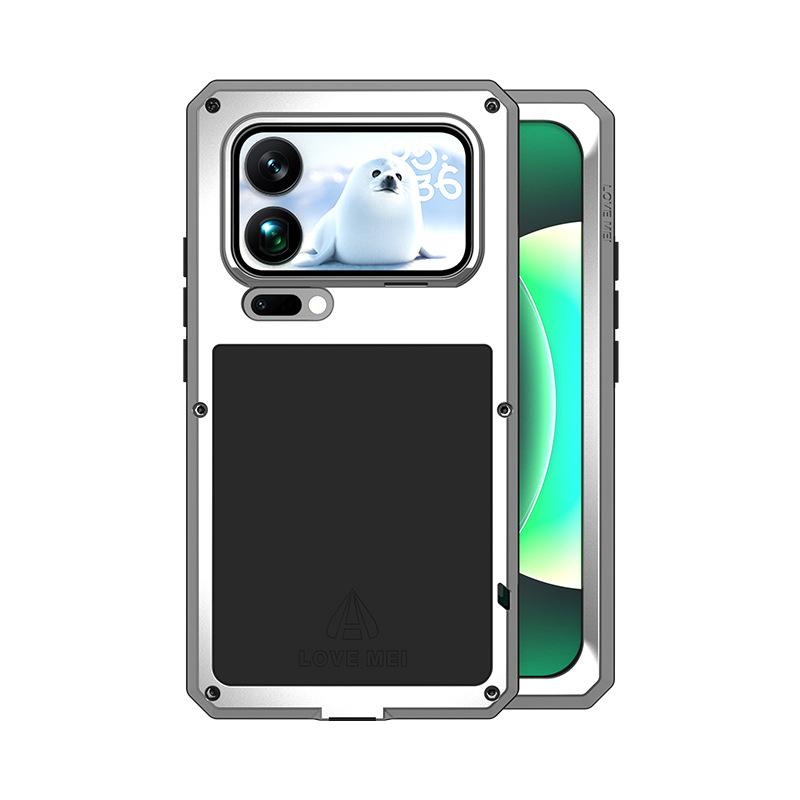 Чехол Love Mei для Xiaomi 17 Pro Max 15 14 13 11 Силиконовый Металлический Защитный Чехол Военного Класса Ударопрочный Пылезащитный Чехол