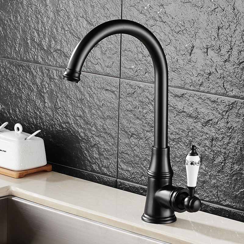 Kitchen Faucets Single Lever Faucet 360 Rotate Deck Mounted Kitchen Faucet Torneira Single Holder Single Hole Mixers Taps MH-03