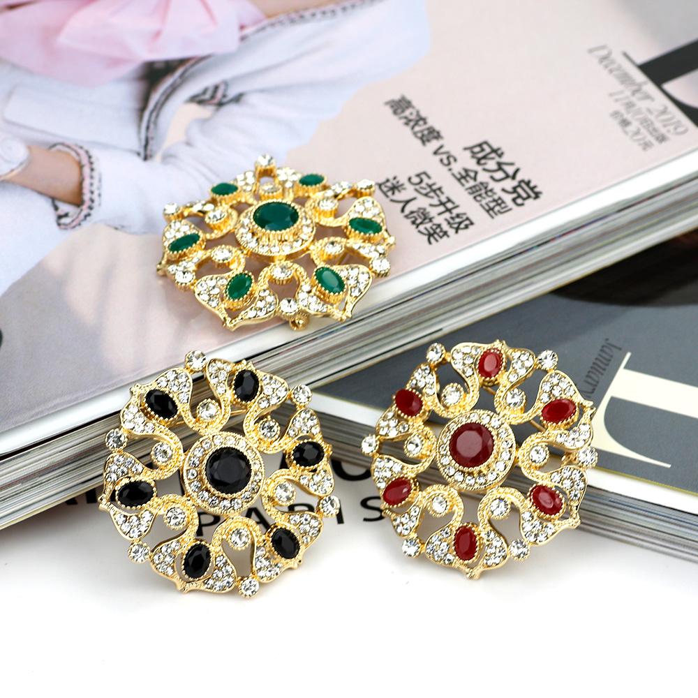 Золотой Цвет Брошь Полный Кристалл Дизайн Невесты Свадьба Ювелирные Изделия Праздничный Подарок