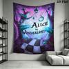 Alice Wonderland Hush Wall Hanging Printed Fabric Blanket Decorative Tapestries for Bedroom Living Room Home Decor