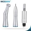 Dental Inner Water Spray 1:1 Low Speed Turbine Contra Angle Blue Ring Air Motor Low Speed Handpiece with LED
