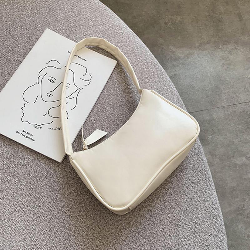 1 шт., винтажная сумка-багет, сумка из искусственной кожи, однотонная французская сумка под подмышками