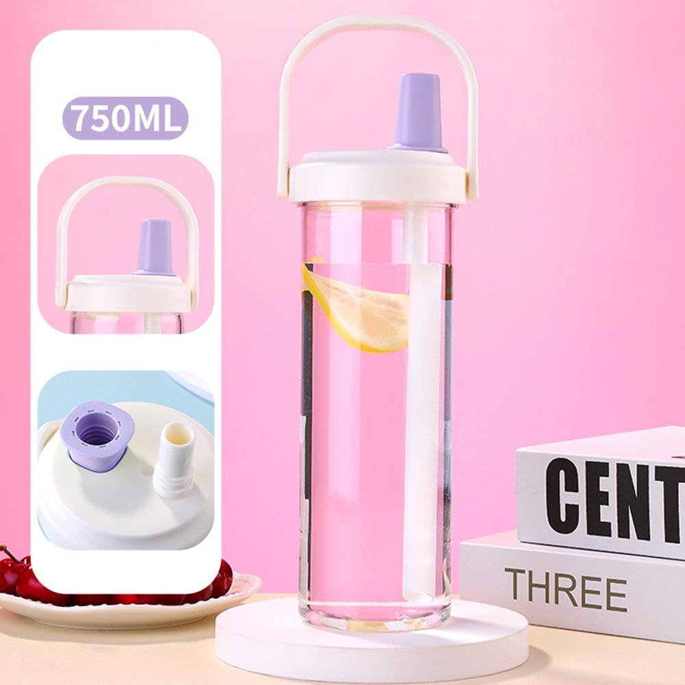 Plastic Pearl Milk Tea Straw Cup Straigh Drinking Drink Cup Portable Water Cup Student