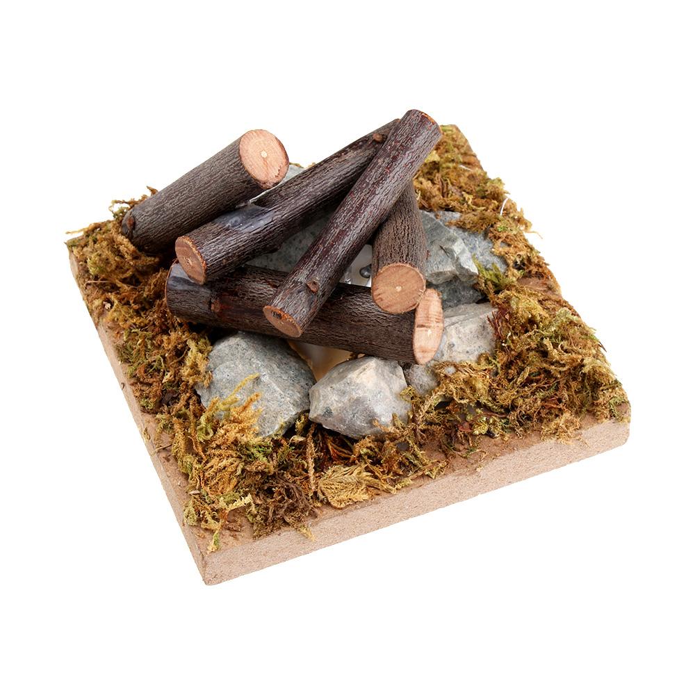Micro Landscape Dollhouse Bonfire Miniatures Campfire Fairy Garden Decor Villa Scene Model
