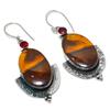 Natural Mookaite, Garnet Gemstone 925 Sterling Silver Earring 2.56" A0Y83