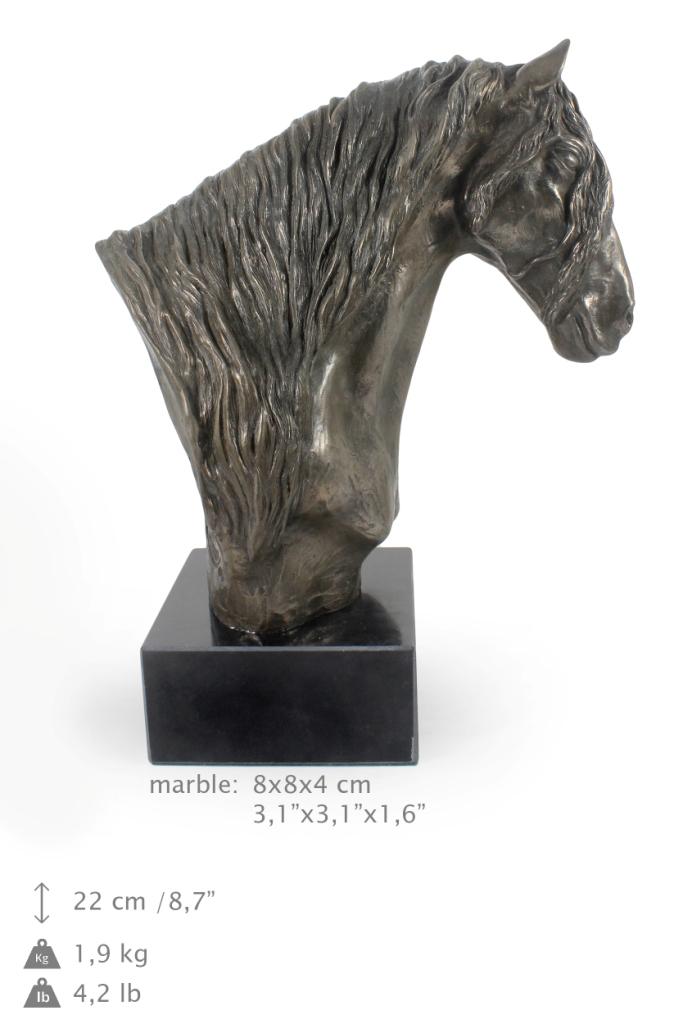 Bay Horse – Elegant statuette, bust of a horse on a stone base | Art-Dog