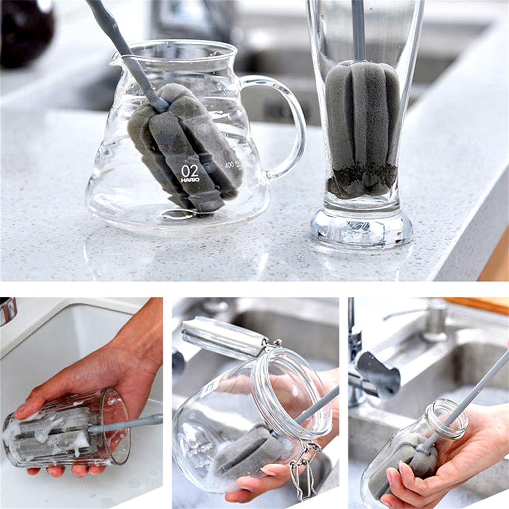 Кухонная ручка, губка, щетка, бутылка, чашка, средство для мытья и чистки стекла, 2 шт.