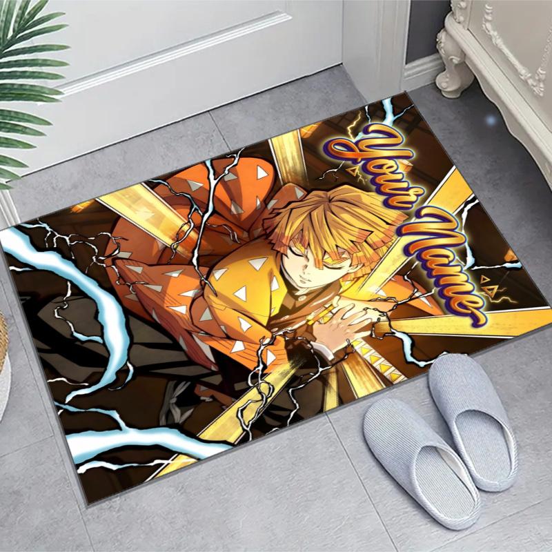 Agatsuma Zenitsu Design Area Rug Personalized Name- Non-Slip, Soft & Cozy Floor Mat for Living Room, Office - Indoor/Outdoor Carpet