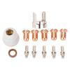 13 Pieces Plasma Cutter Consumables 1.0mm Electrodes Nozzles Swirl Ring Double Point Spacer for IPT‑60 PT‑60 IPT‑40 PT40