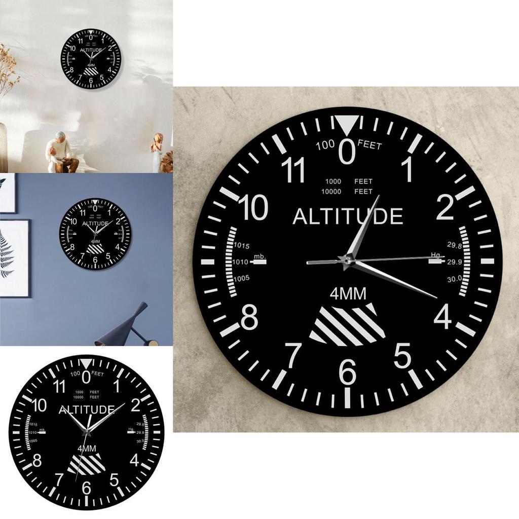 Creative Round Wall Clock With Sweep Second Movement And 24 Hour Indicator For Home Decoration